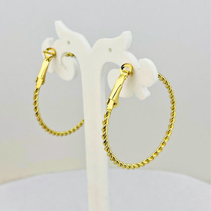 Twisted Gold Hoops – Lightweight Everyday Earrings - Kaanke