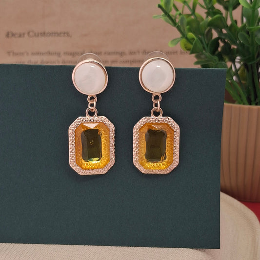 Vintage - Inspired Geometric Drop Earrings - Kaanke